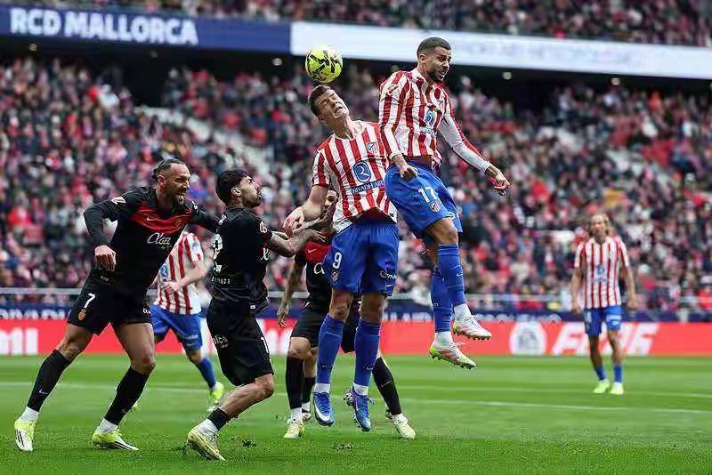 西甲第21轮马德里竞技队主场3比0战胜马略卡队